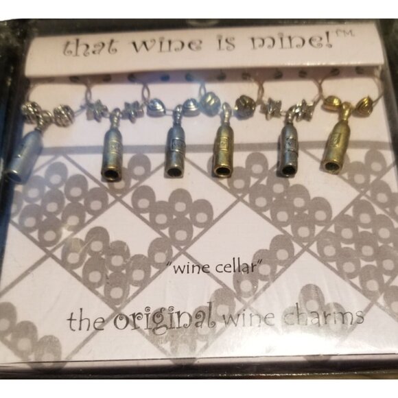 That Wine is Mine Wine Cellar 6-Piece Markers Charms Tags Glasses Wine Charm - Picture 7 of 7